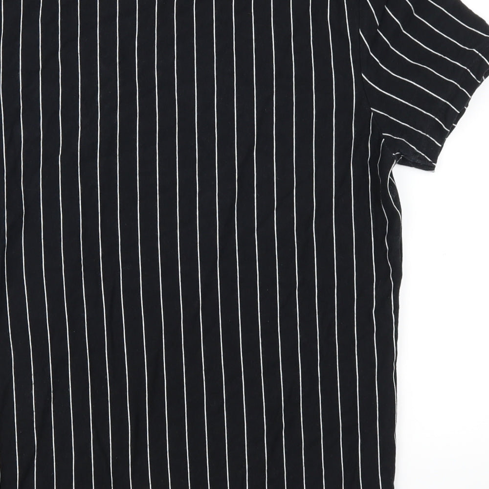 Topman Mens Black Striped   T-Shirt Size XS