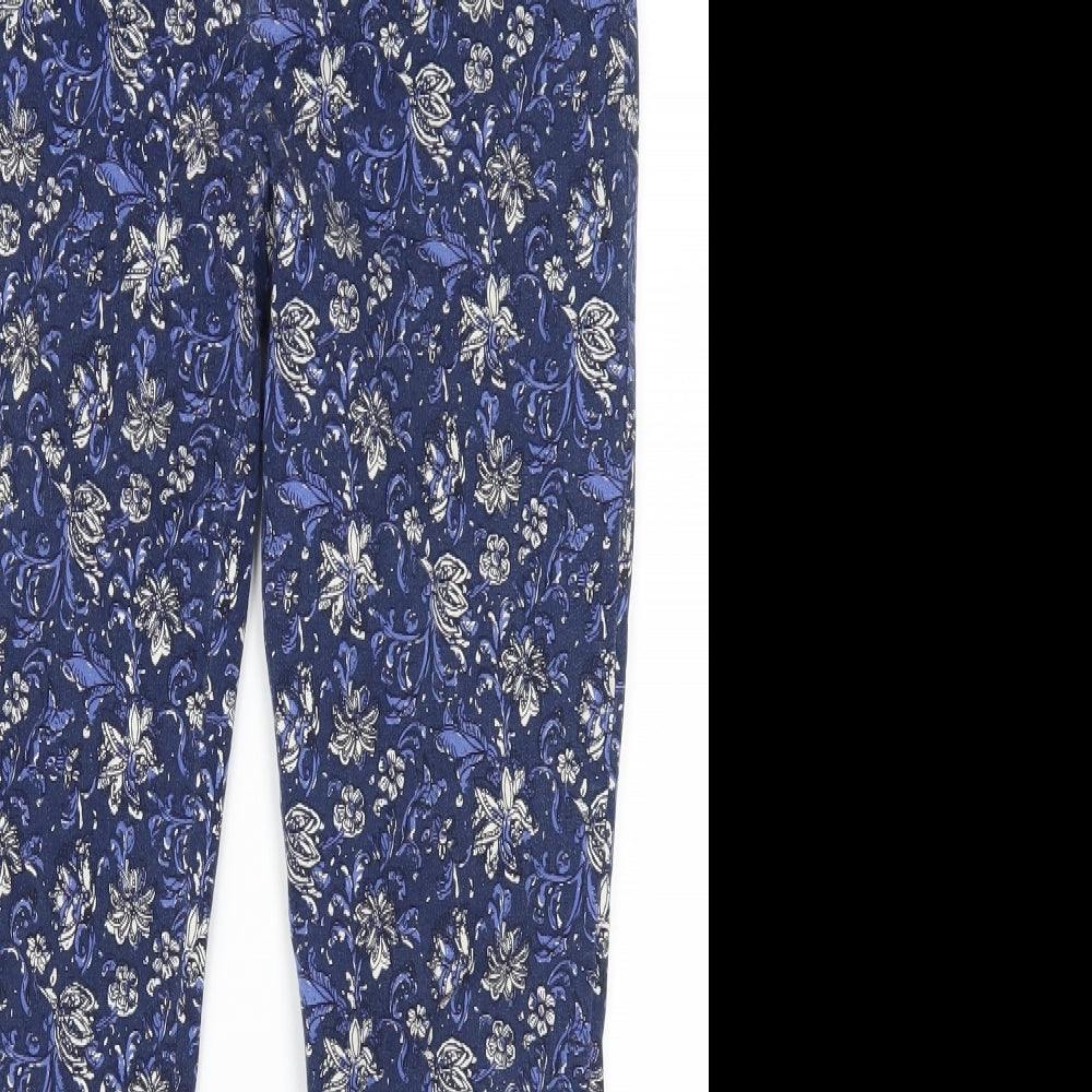 Gap Womens Blue Floral  Trousers  Size 8 L26 in