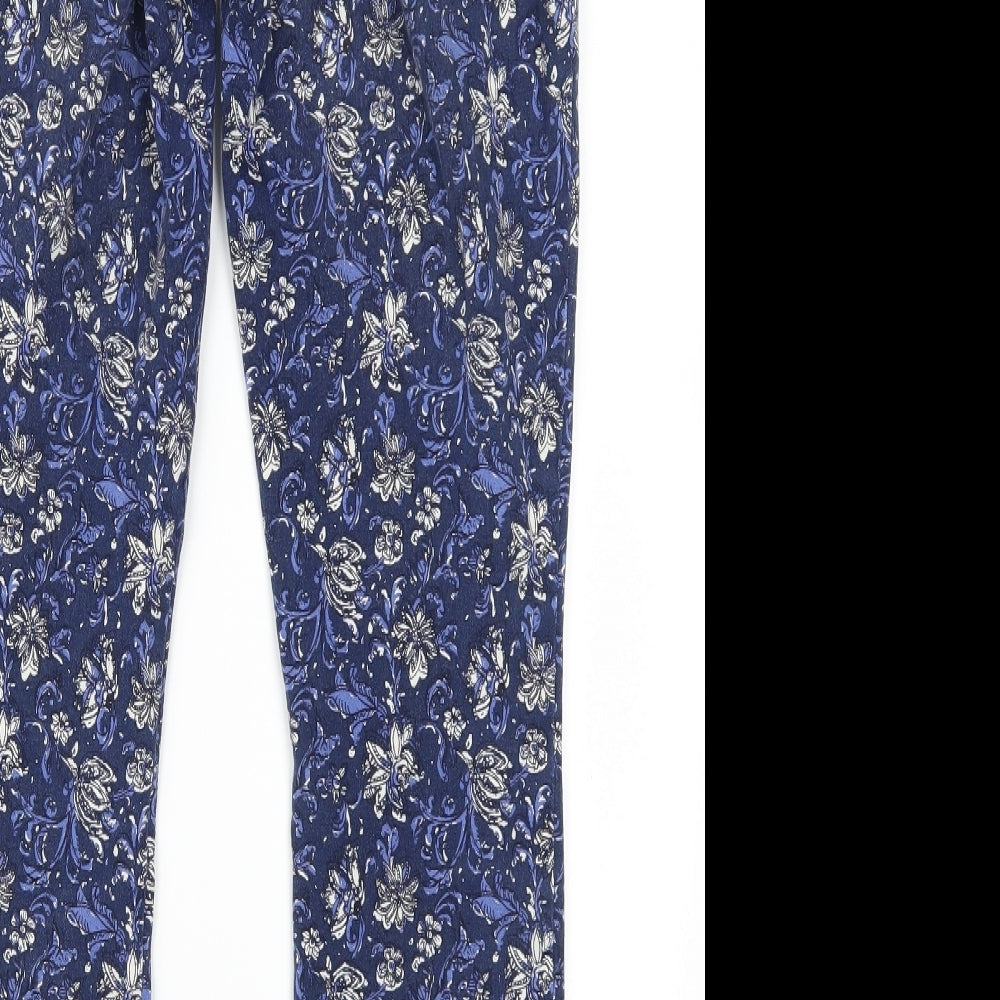Gap Womens Blue Floral  Trousers  Size 8 L26 in