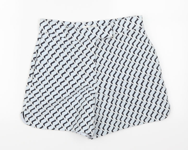 COS Womens Blue Geometric Mom Shorts Size 4