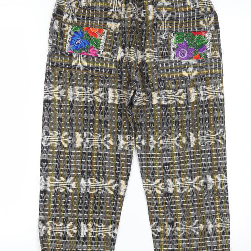 Preworn Womens Gold Check  Trousers  Size 25 L20 in - Flowers
