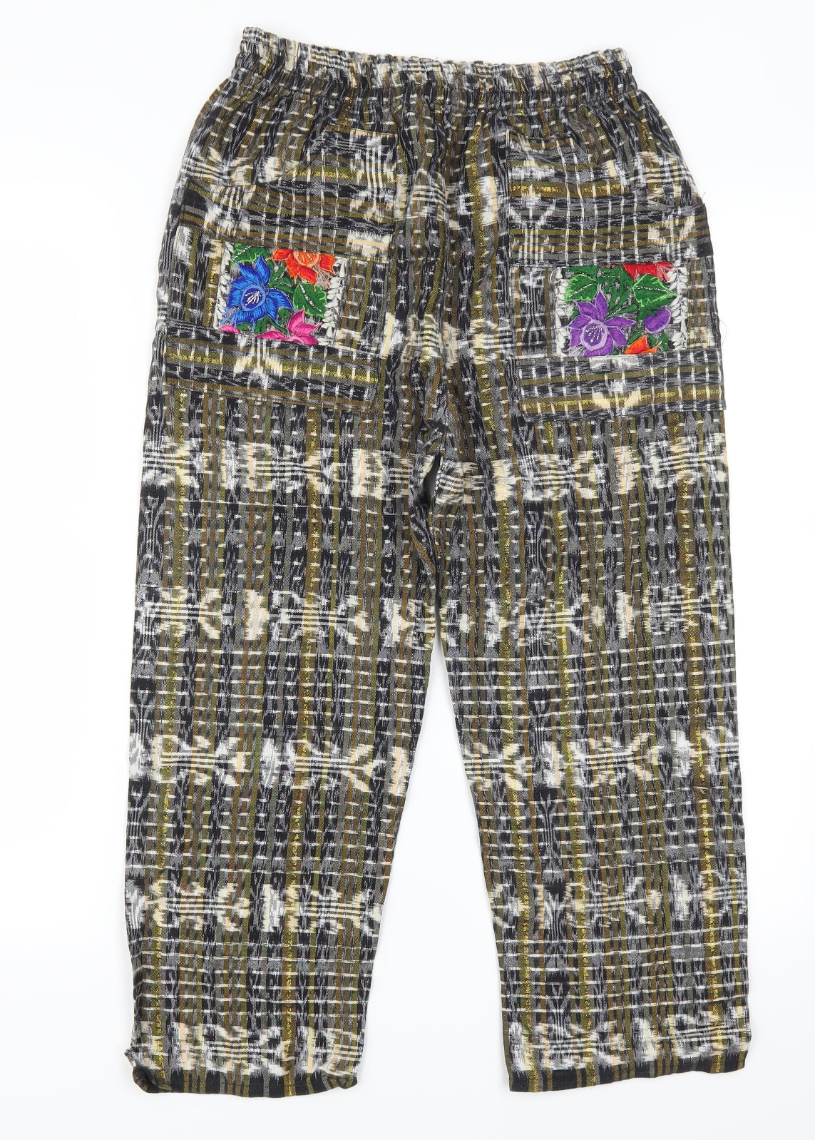 Preworn Womens Gold Check  Trousers  Size 25 L20 in - Flowers