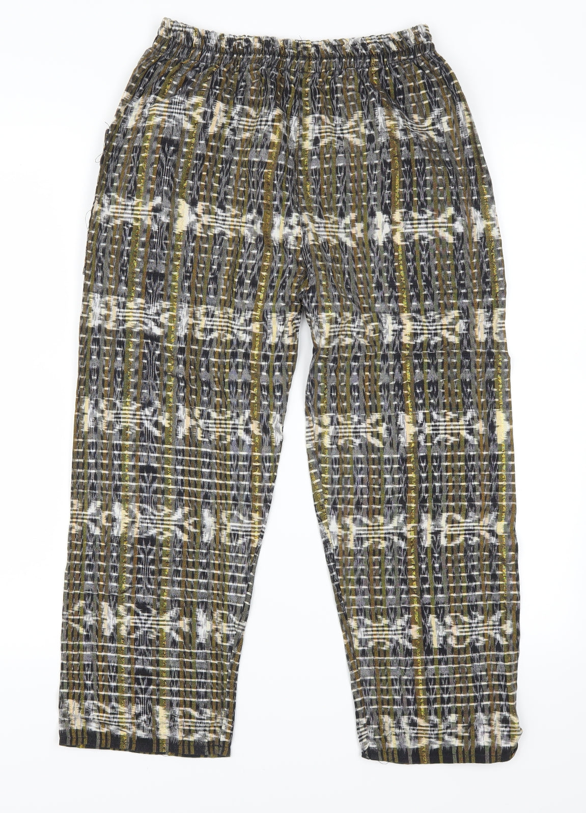 Preworn Womens Gold Check  Trousers  Size 25 L20 in - Flowers