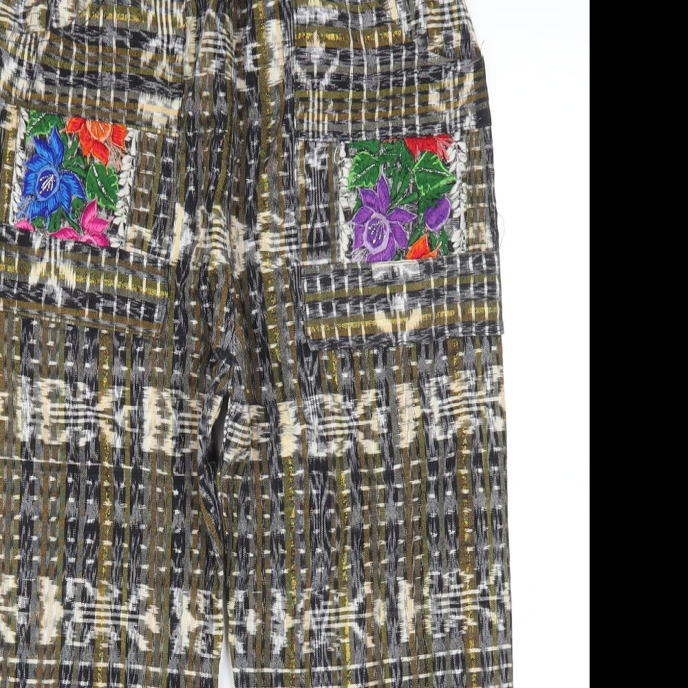 Preworn Womens Gold Check  Trousers  Size 25 L20 in - Flowers