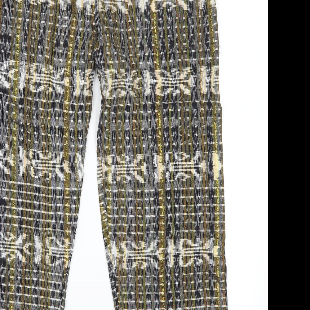 Preworn Womens Gold Check  Trousers  Size 25 L20 in - Flowers