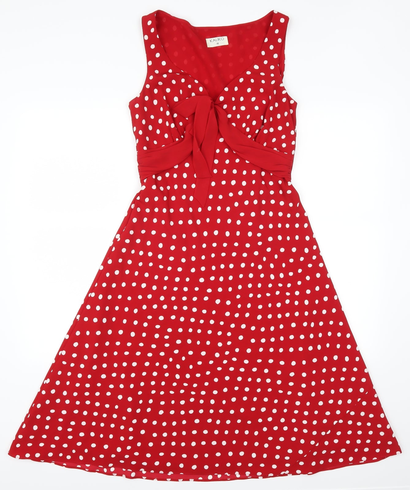 Kaliko Womens Red Polka Dot  A-Line  Size 10
