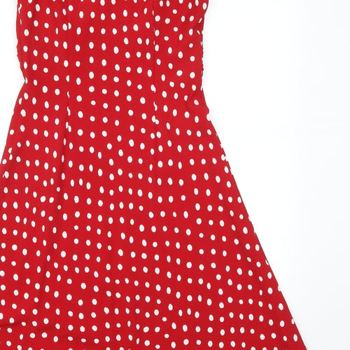 Kaliko Womens Red Polka Dot  A-Line  Size 10