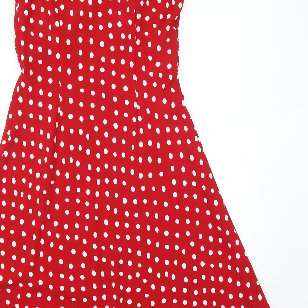 Kaliko Womens Red Polka Dot  A-Line  Size 10