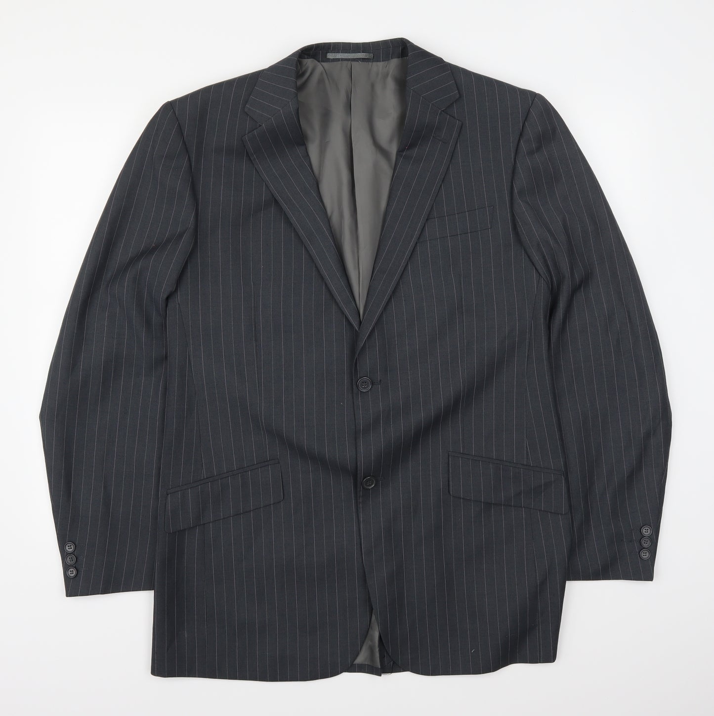 Joseph Baur Mens Grey Striped  Jacket Suit Jacket Size 40