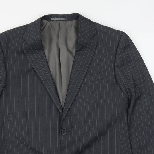 Joseph Baur Mens Grey Striped  Jacket Suit Jacket Size 40