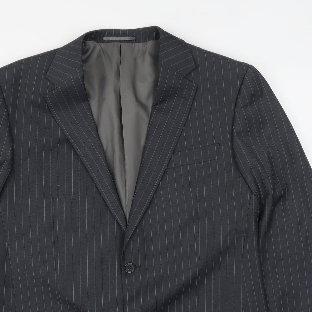 Joseph Baur Mens Grey Striped  Jacket Suit Jacket Size 40