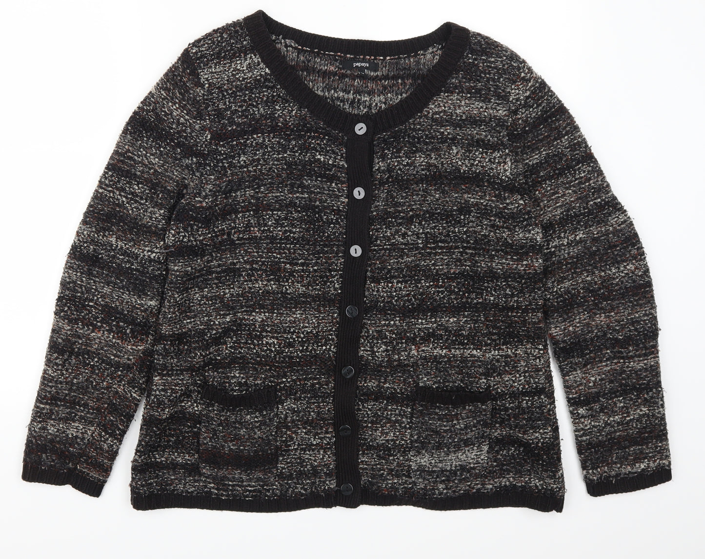 Papaya Womens Grey   Cardigan Jumper Size 16