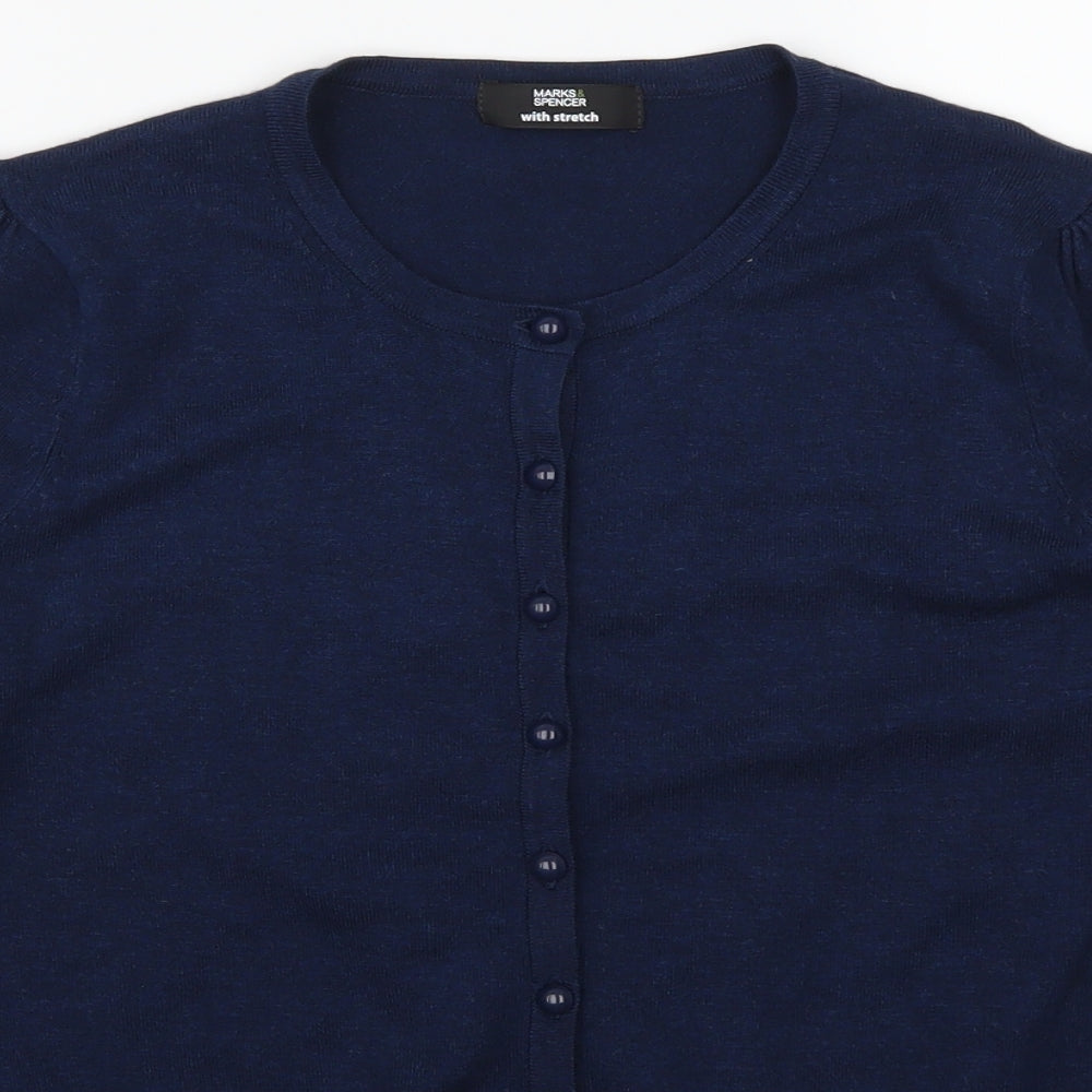 Marks and Spencer Womens Blue   Cardigan Jumper Size 14