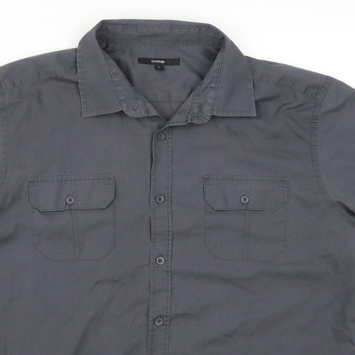 George Mens Grey    Button-Up Size L