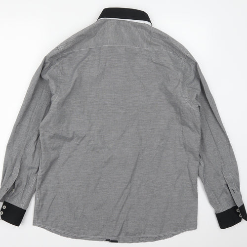 Arthur George Mens Grey Check   Button-Up Size L