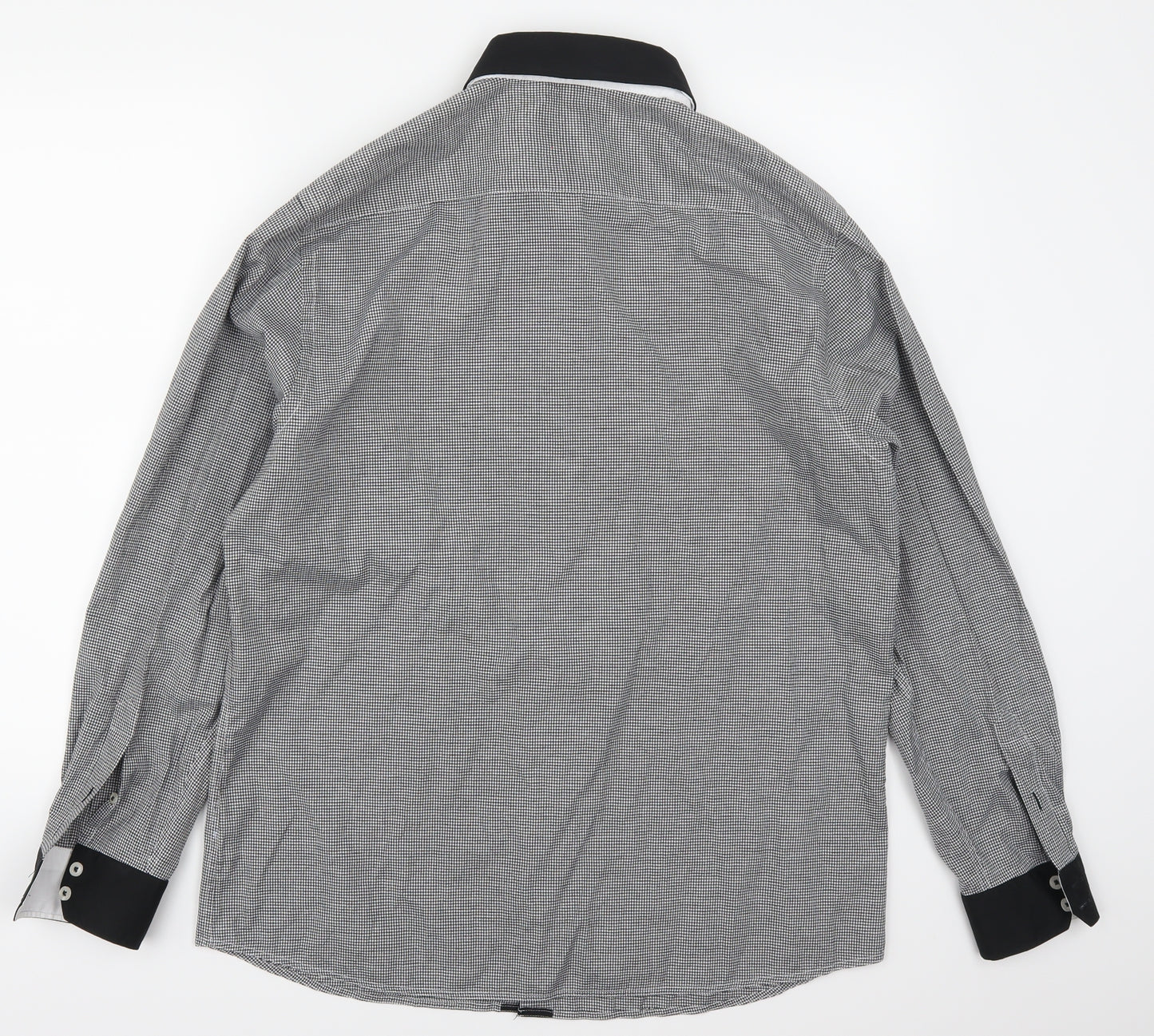 Arthur George Mens Grey Check   Button-Up Size L
