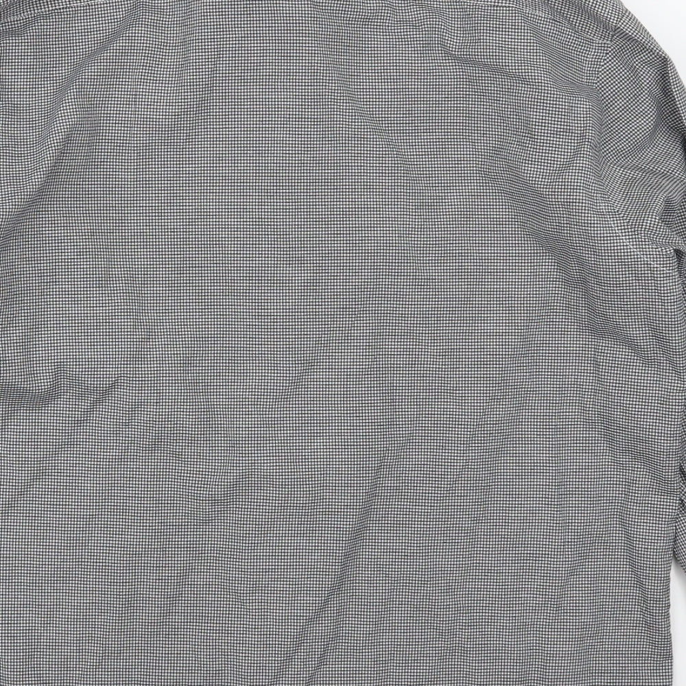 Arthur George Mens Grey Check   Button-Up Size L