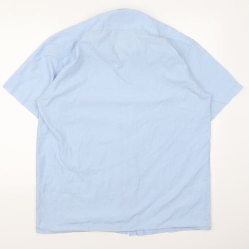 Classic Shirtings Mens Blue    Button-Up Size L
