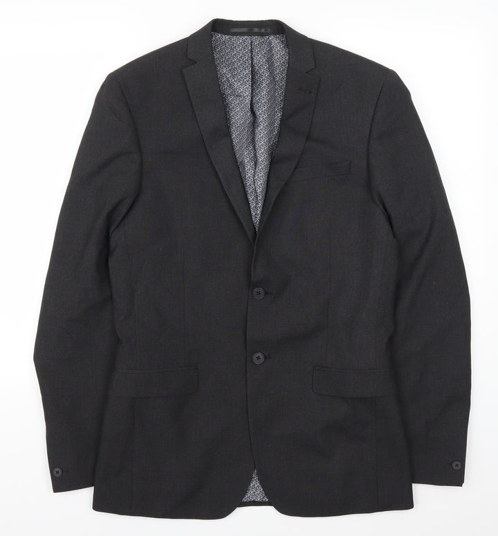 Red Herring Mens Grey Jacket Suit Jacket Size 38