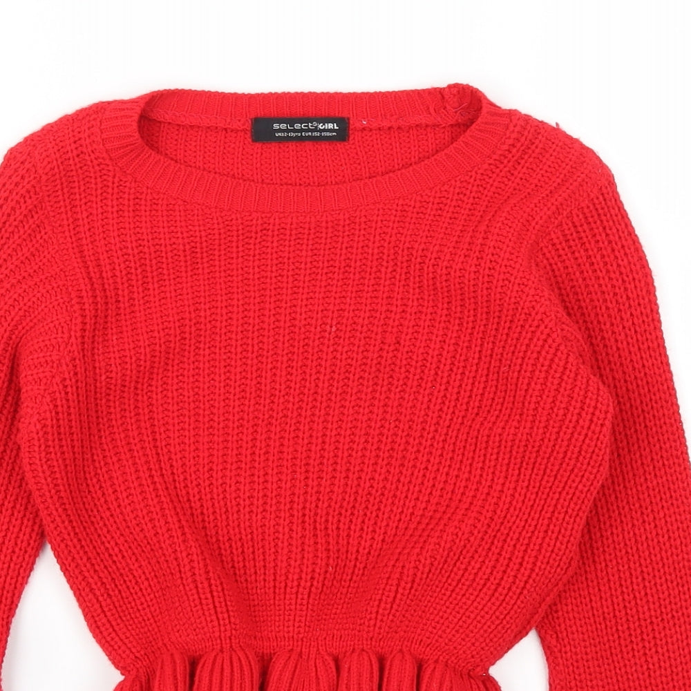 Select Girls Red   Pullover Jumper Size 12-13 Years