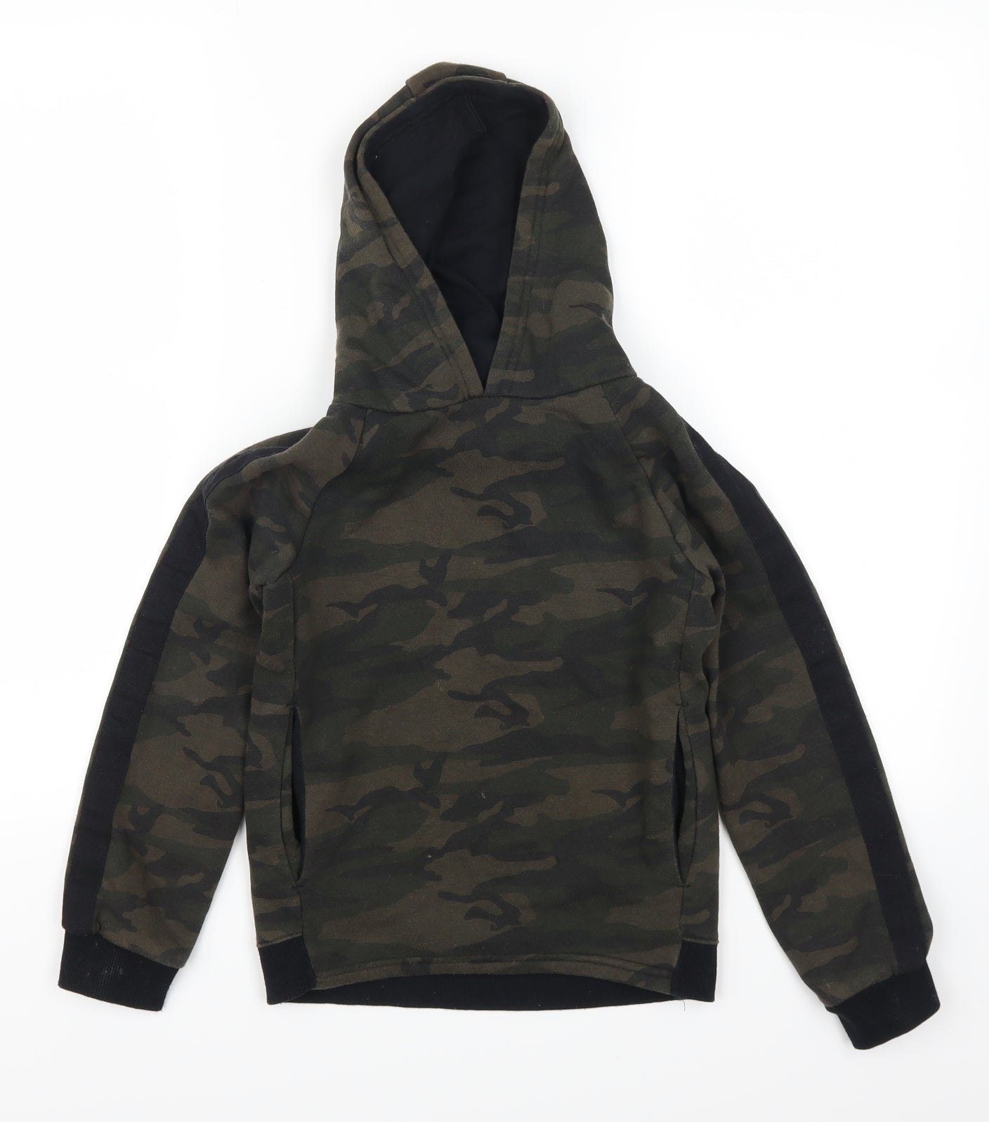 Primark Boys Green Camouflage  Pullover Hoodie Size 7-8 Years