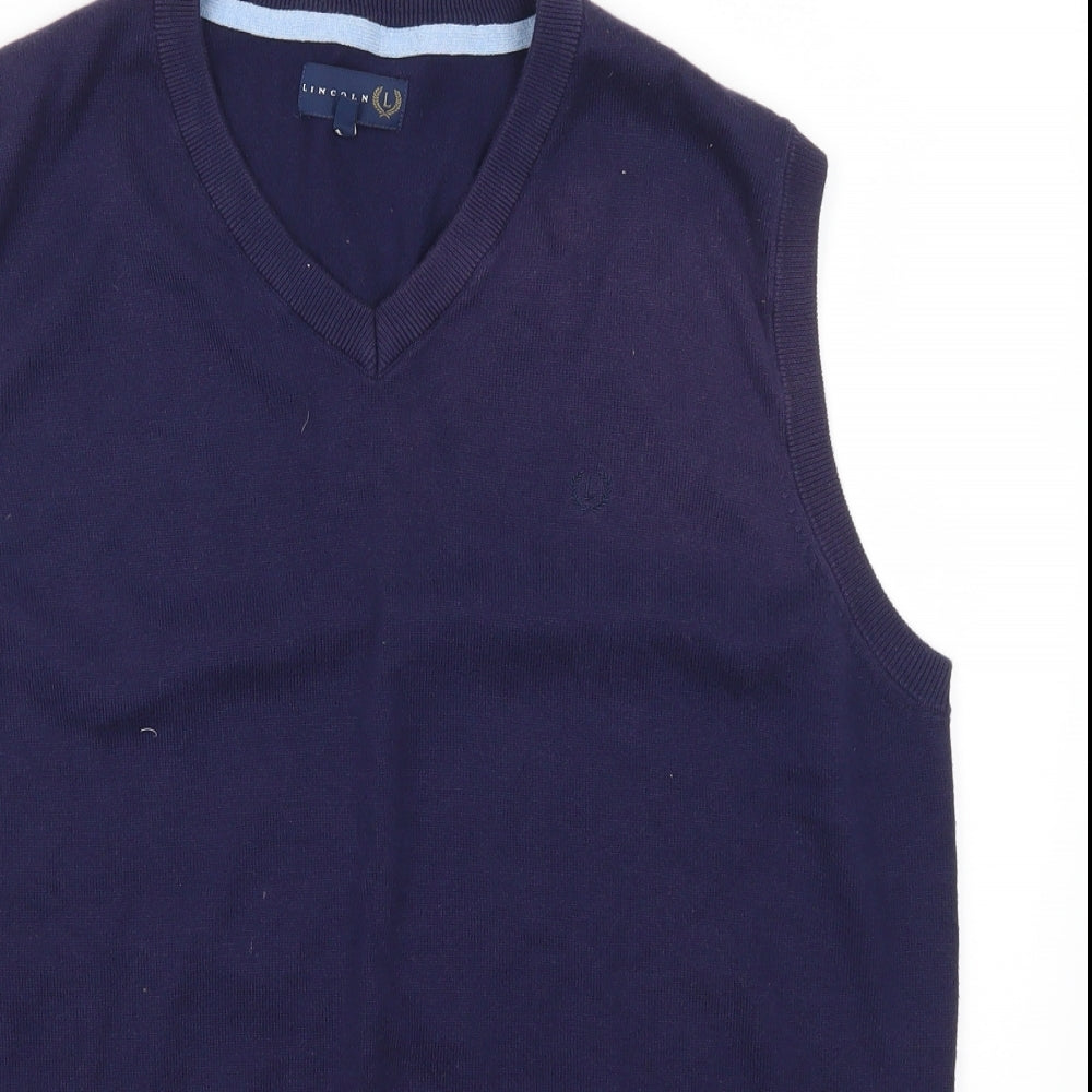 Lincoln Mens Blue   Vest Jumper Size L