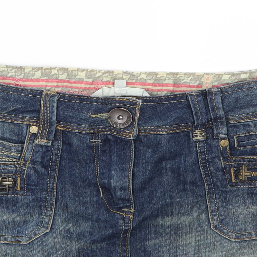 Debenhams Womens Blue  Denim Mini Skirt Size 12