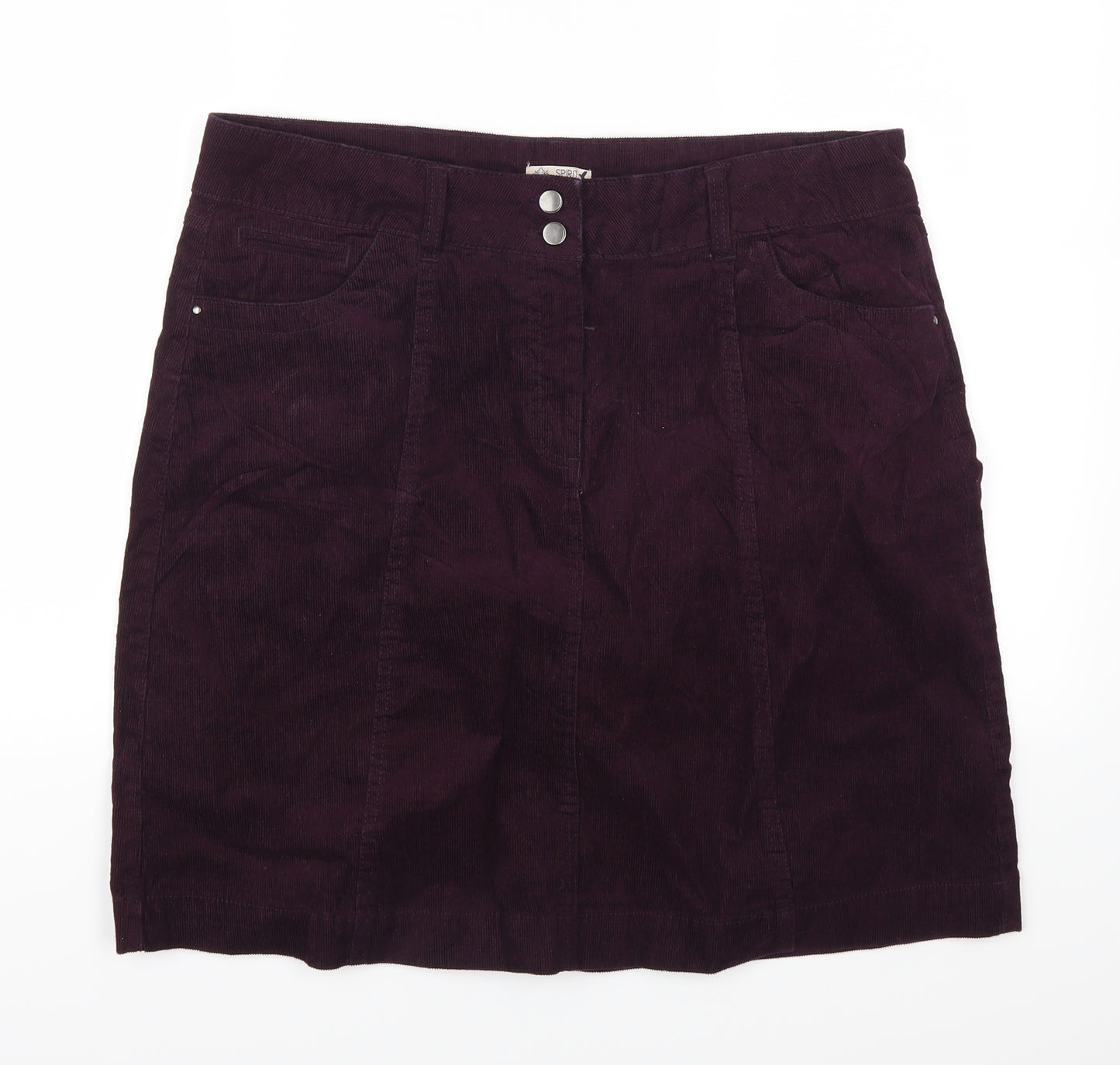 M&Co Womens Purple  Corduroy A-Line Skirt Size 36