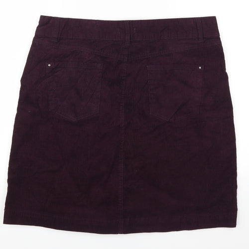 M&Co Womens Purple  Corduroy A-Line Skirt Size 36