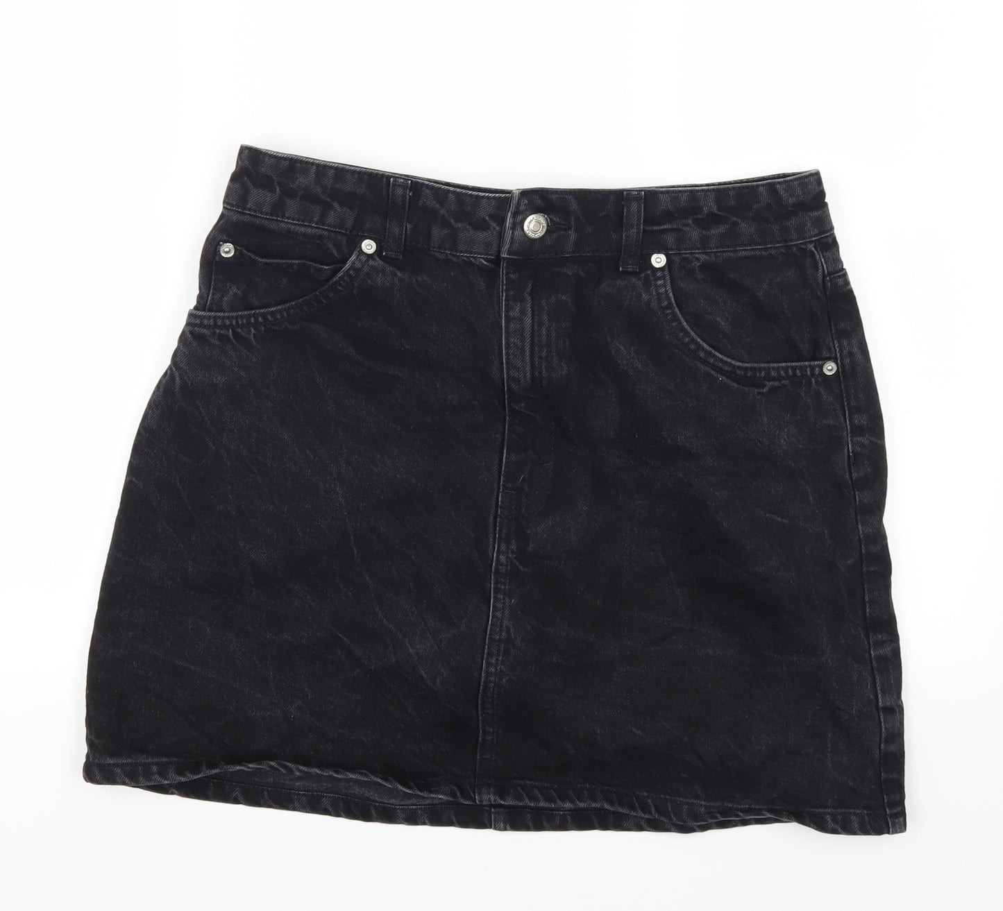 Topshop Womens Grey  Denim A-Line Skirt Size 14