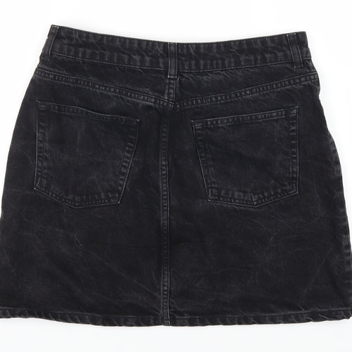 Topshop Womens Grey  Denim A-Line Skirt Size 14