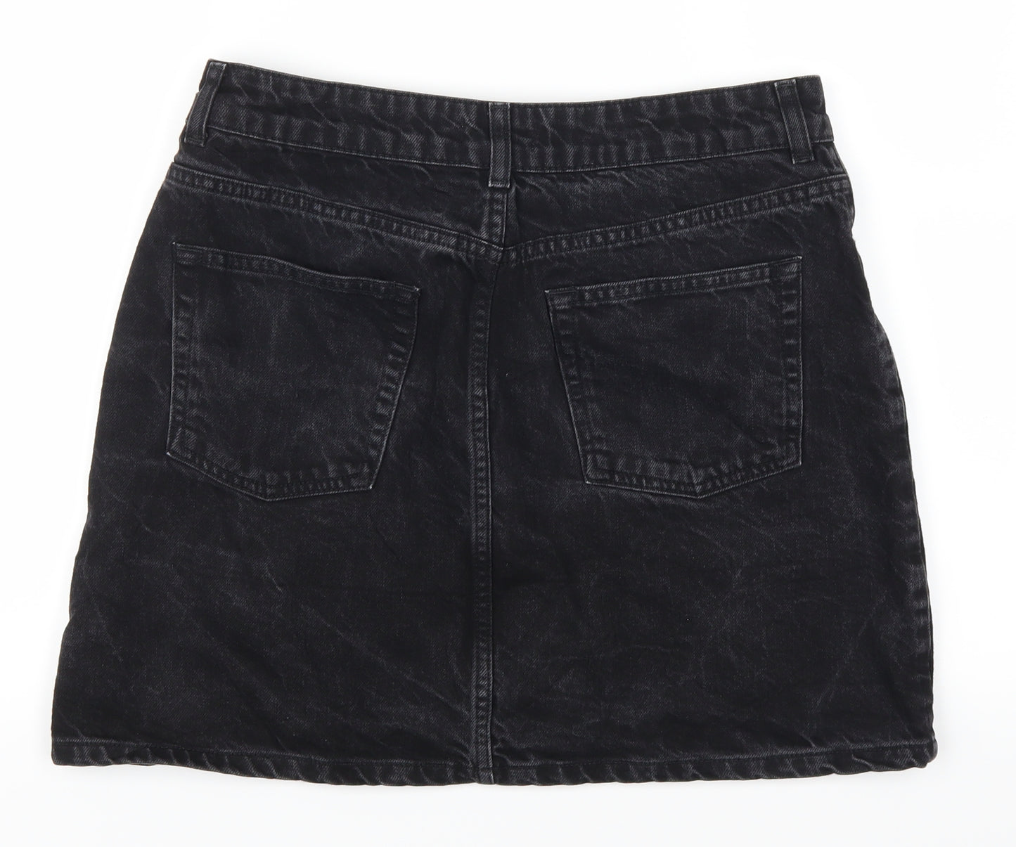 Topshop Womens Grey  Denim A-Line Skirt Size 14