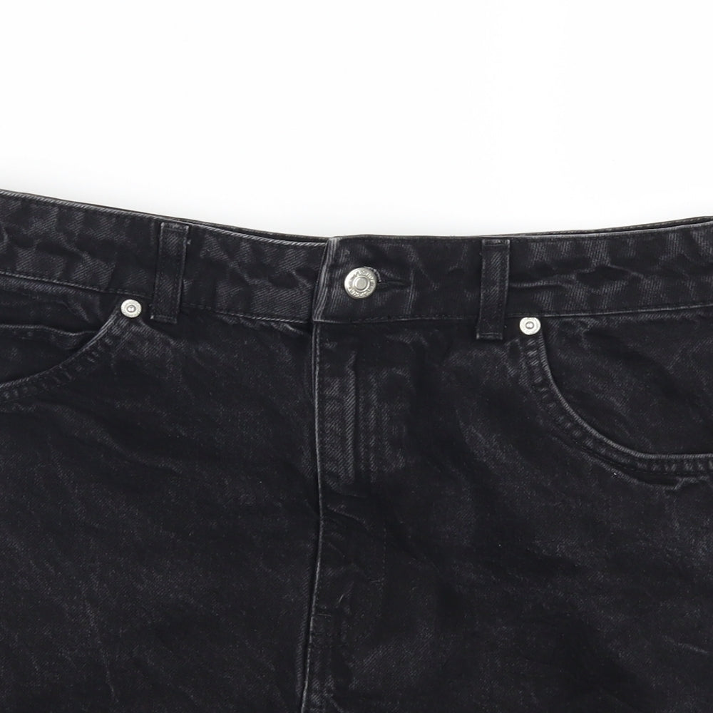 Topshop Womens Grey  Denim A-Line Skirt Size 14