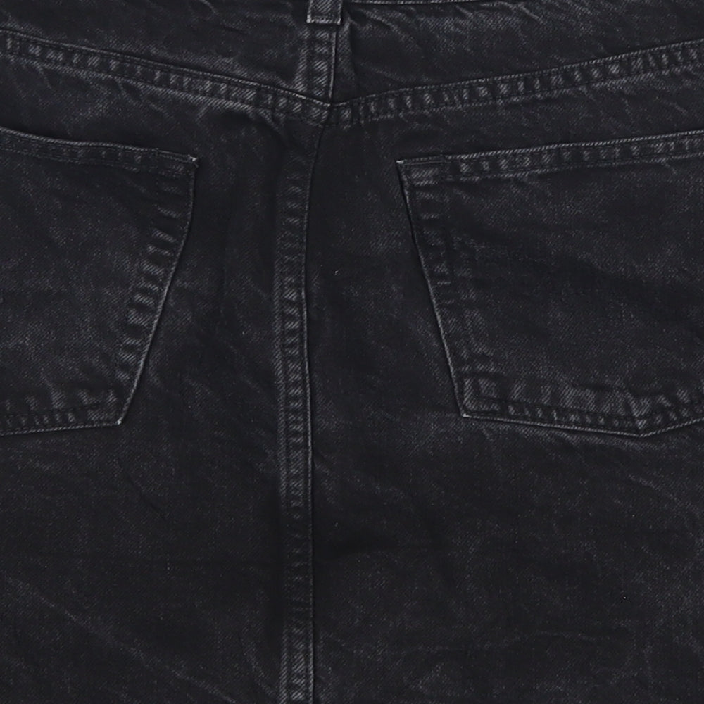 Topshop Womens Grey  Denim A-Line Skirt Size 14