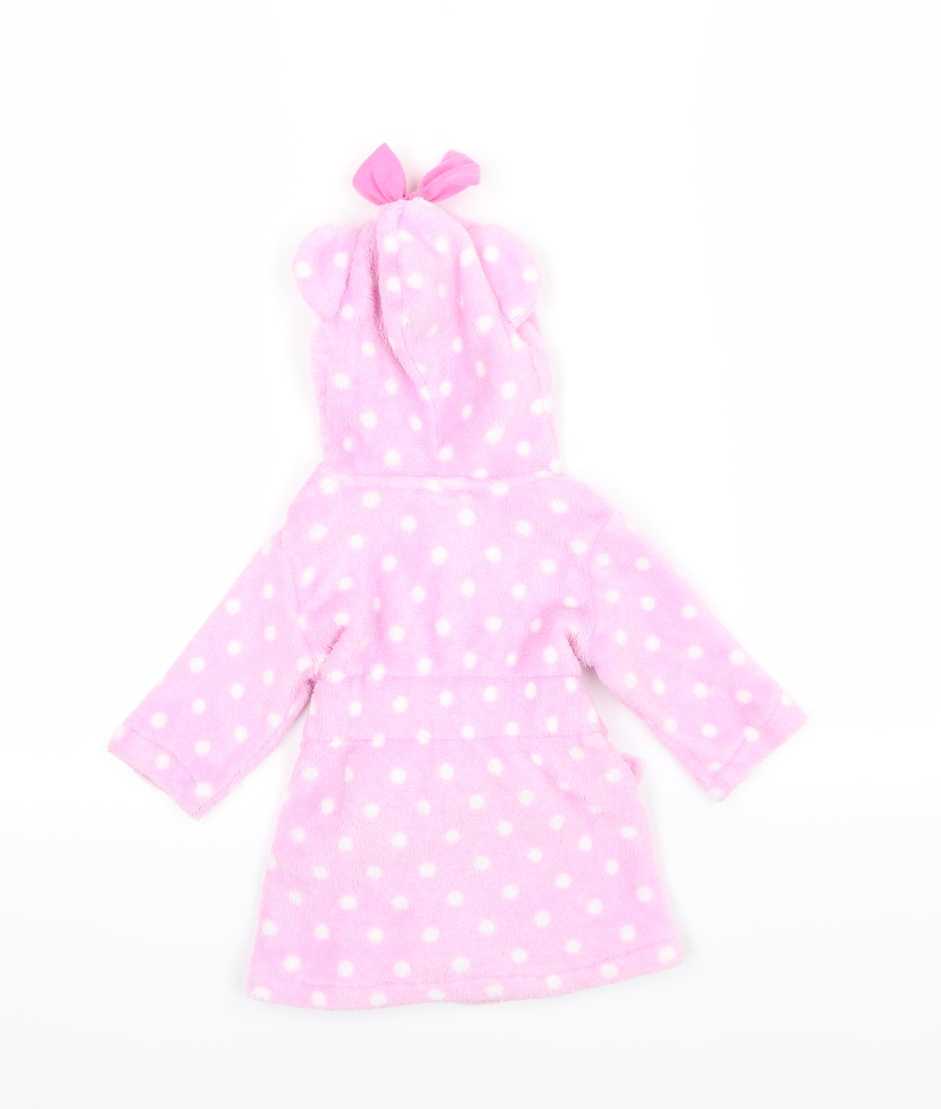 Peacocks Girls Pink Polka Dot Fleece  Gown Size 3-6 Months  - Little mouse