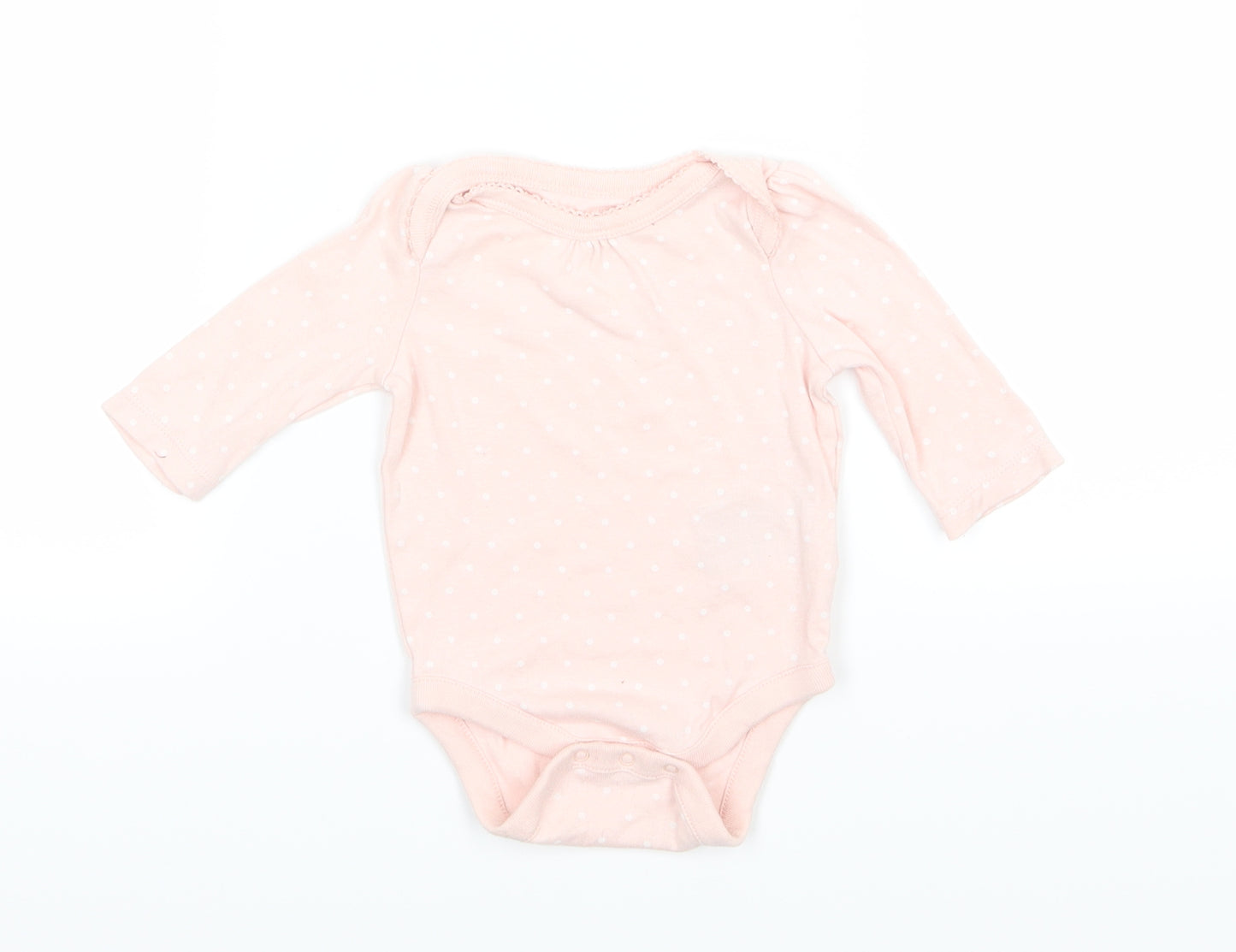 Gap Girls Pink Polka Dot Jersey Babygrow One-Piece Size 0-3 Months