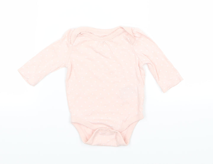 Gap Girls Pink Polka Dot Jersey Babygrow One-Piece Size 0-3 Months
