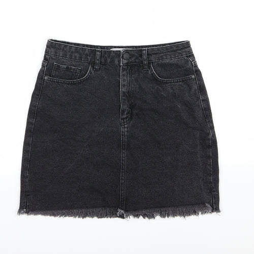 New Look Womens Black  Denim A-Line Skirt Size 12