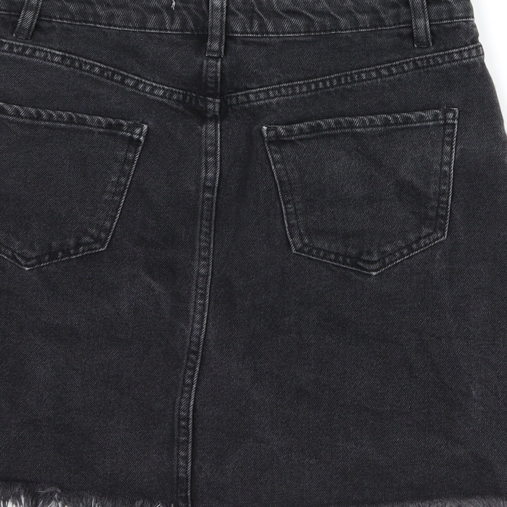 New Look Womens Black  Denim A-Line Skirt Size 12