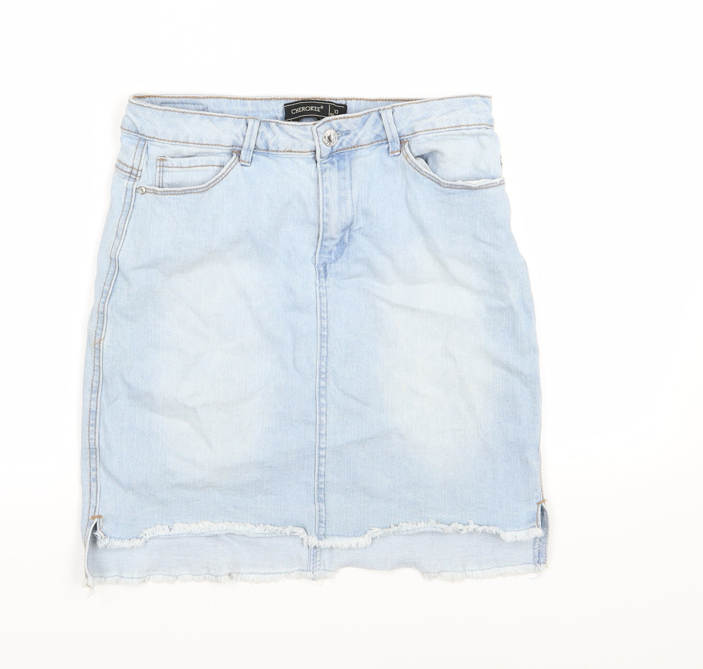 Cherokee Womens Blue  Denim A-Line Skirt Size 10