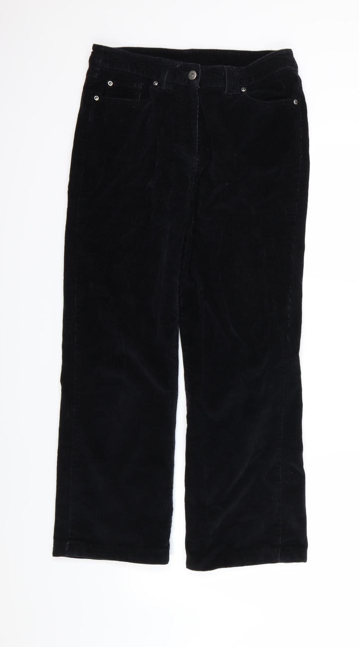 Casual Club Womens Black  Corduroy Straight Jeans Size 10 L27 in
