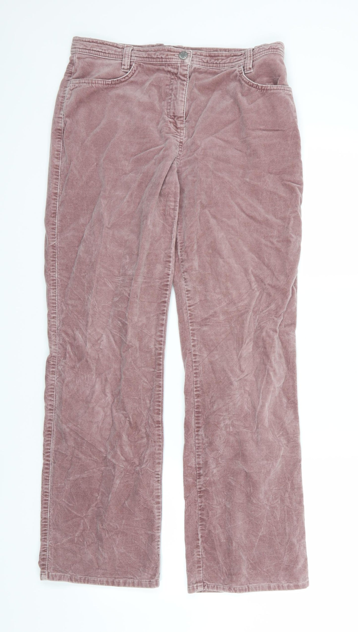 Per Una Womens Pink  Denim Straight Jeans  L30 in - Moleskin feel