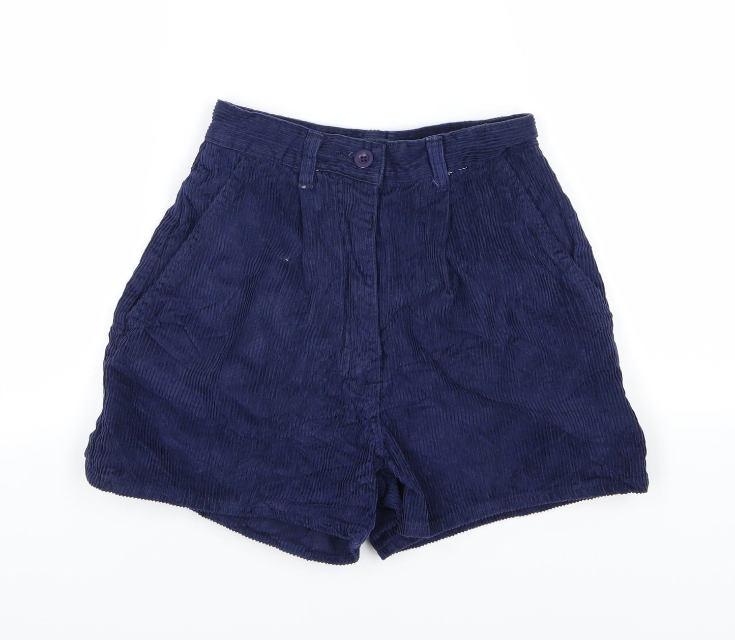 Preworn Womens Blue  Corduroy Mom Shorts