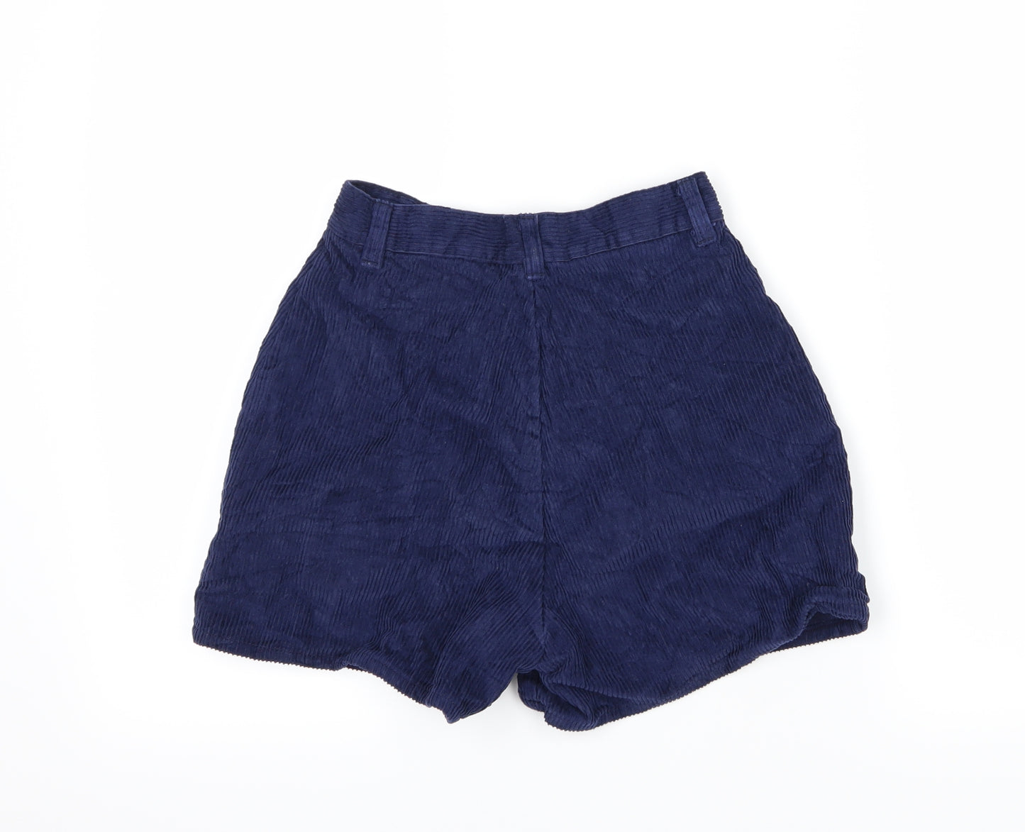 Preworn Womens Blue  Corduroy Mom Shorts