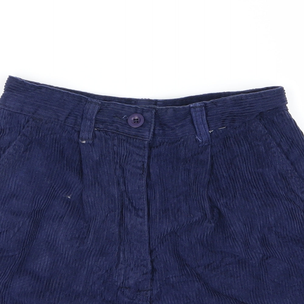 Preworn Womens Blue  Corduroy Mom Shorts