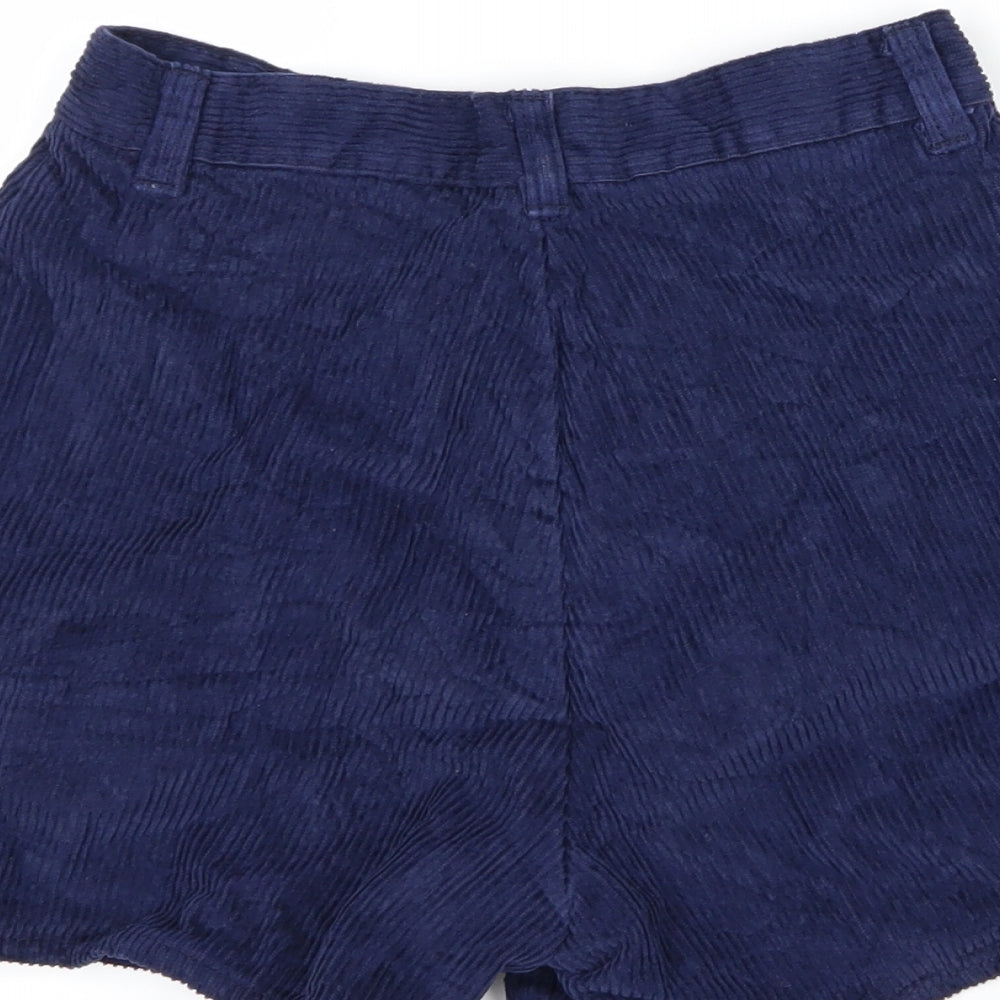 Preworn Womens Blue  Corduroy Mom Shorts