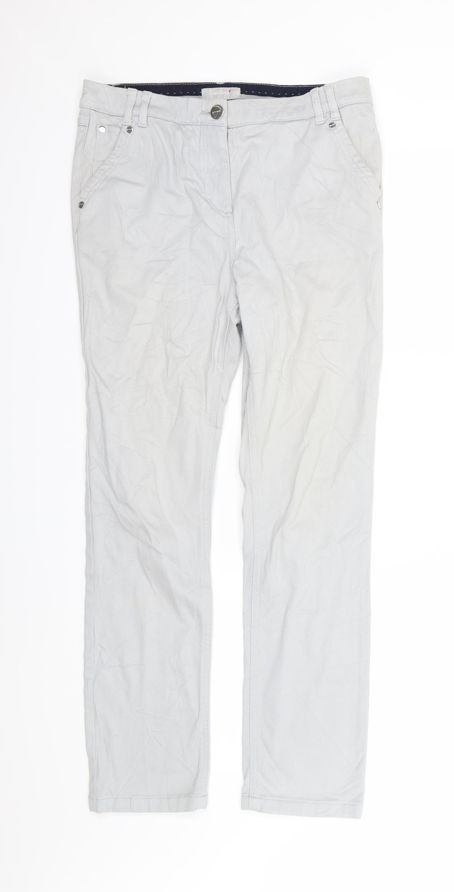 Per Una Womens Grey  Denim Straight Jeans Size 12 L29 in