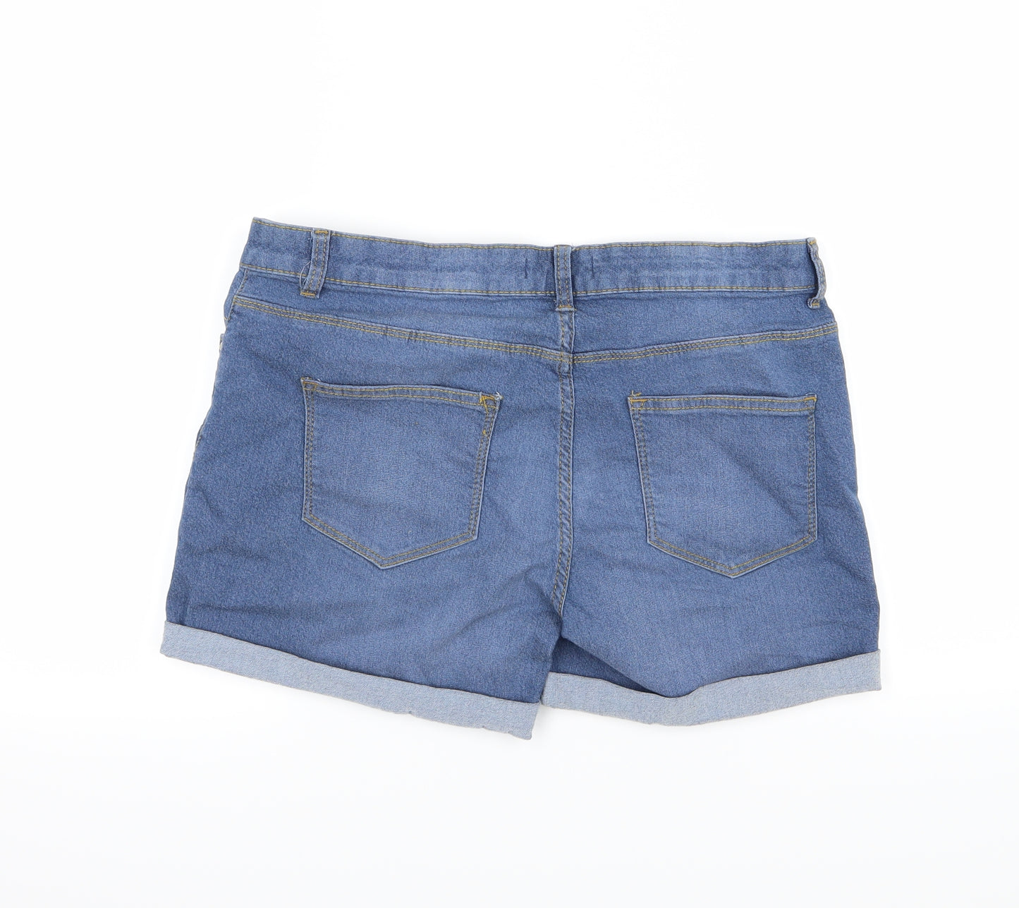 Denim & Co. Womens Black  Denim Chino Shorts Size 16