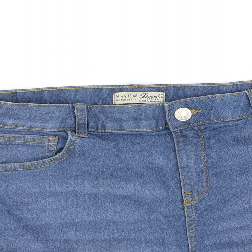 Denim & Co. Womens Black  Denim Chino Shorts Size 16