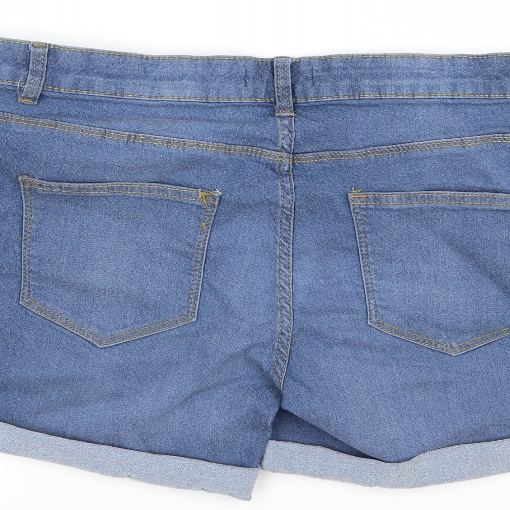 Denim & Co. Womens Black  Denim Chino Shorts Size 16